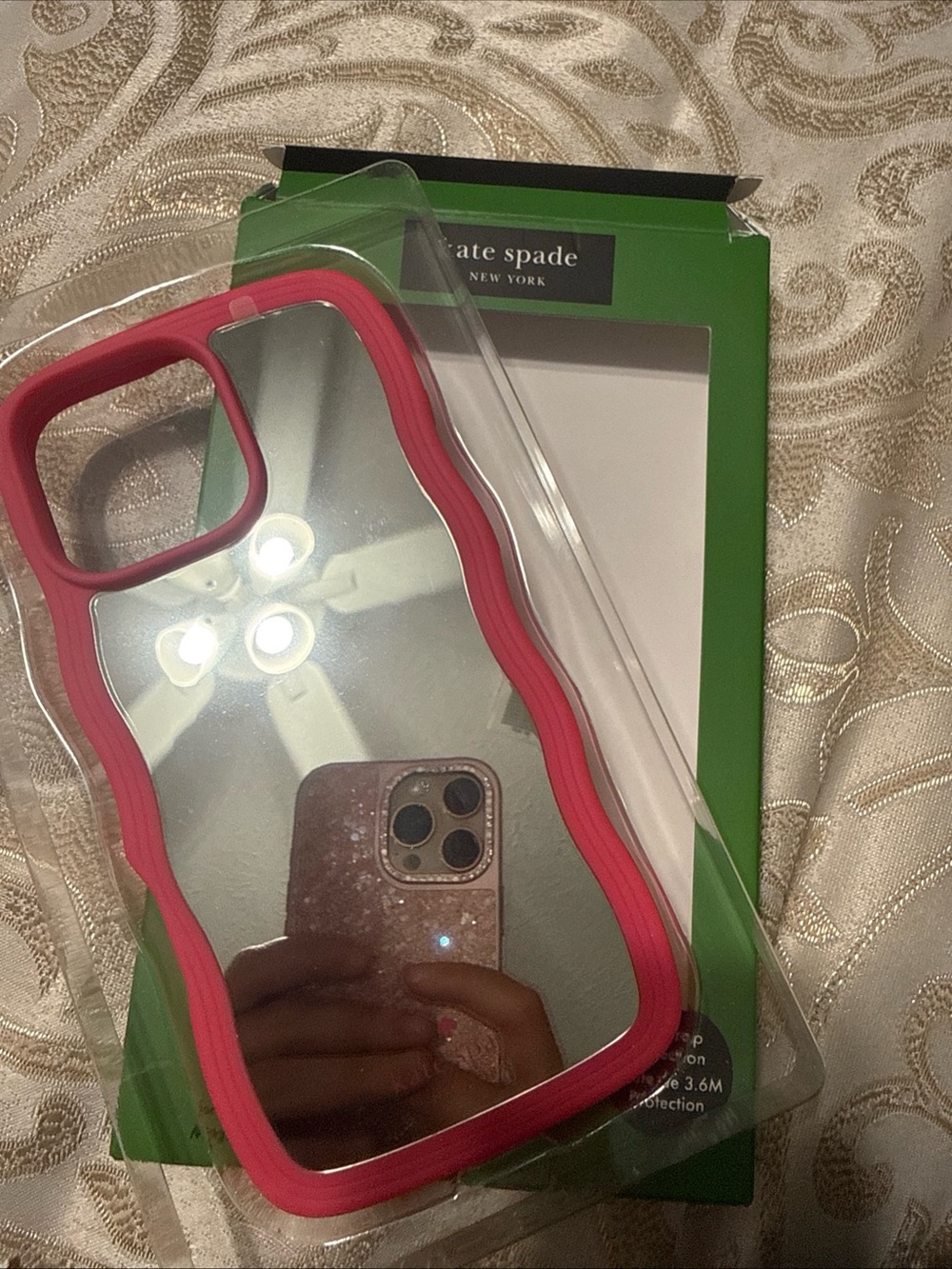 Kate Spade New York iPhone 16 Pro Max Pink Clear Mirror Phone Case